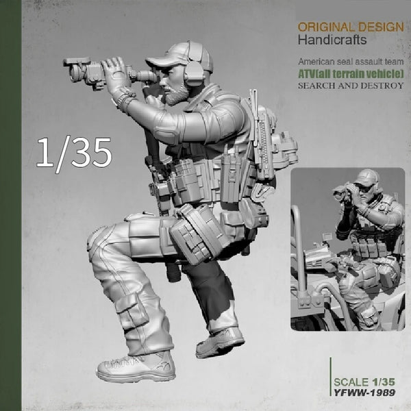 1/35 Modern Tactical Sniper Observer, Resin Model Figure Kit, Unassembled and Unpainted