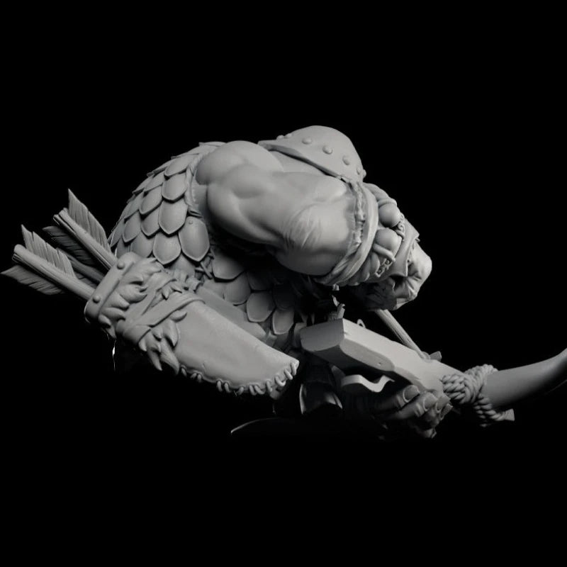 60mm Dwarf Archer, Resin Model Bust Kit, Fantasy Theme, Unassembled and Unpainted