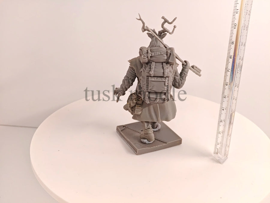 Fantasy Stag Warrior Mulant with Rifle and Pistols 1/24 Resin Figure Kit - resin model view 3