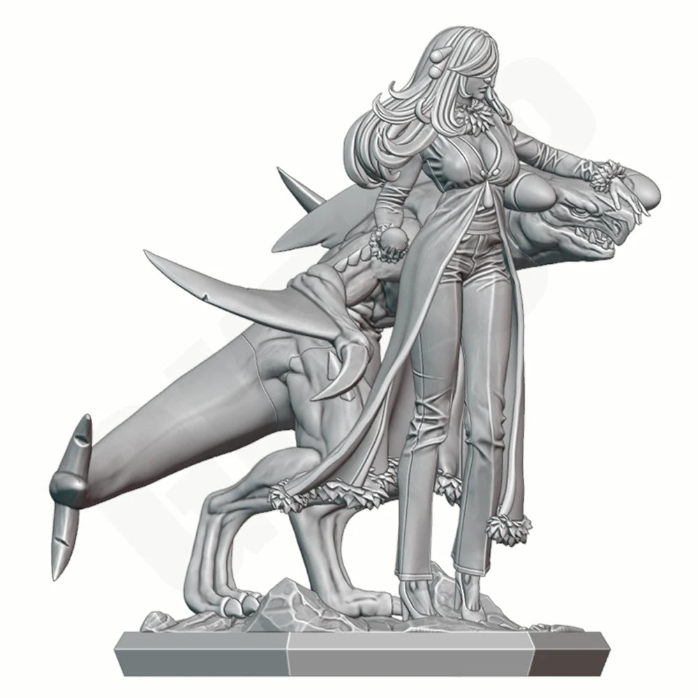 1/24 Female Beast Warrior, Resin Model Figure Kit, Fantasy Theme, Unassembled and Unpainted