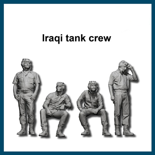 1/35 Modern Iraqi Tank Crew, 4 Figures, Resin Model Figure Kit, Unassembled and Unpainted