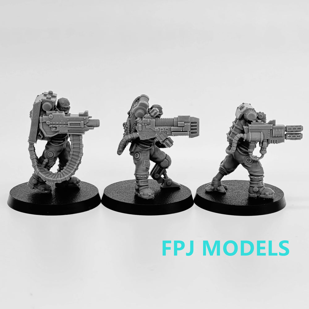 Cyborg Soldiers, 9 Figures, Resin Model Figure Kit, Sci-Fi Theme, Unassembled and Unpainted