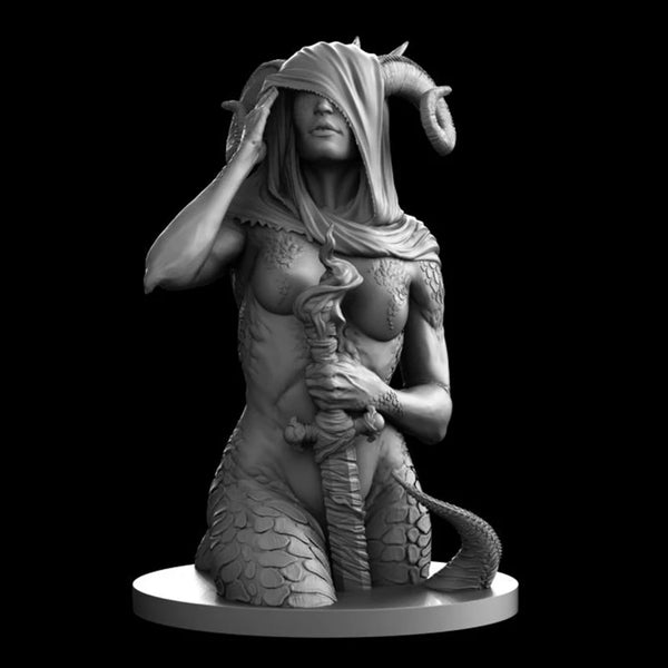 1/10 Dragon Sorceress, Resin Model Bust Kit, Fantasy Theme, Unassembled and Unpainted