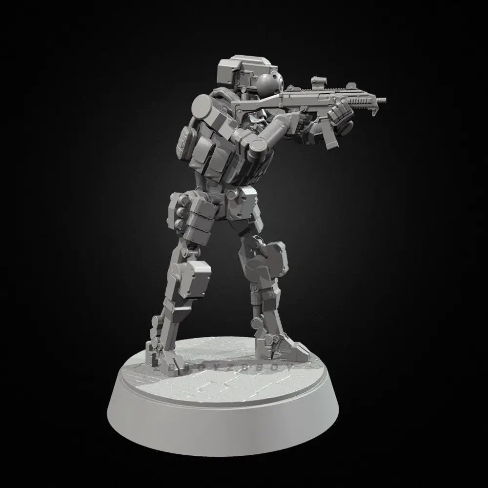 50mm Modern Robot Warrior, 3 Figures, Resin Model Figure Kit, Unassembled and Unpainted