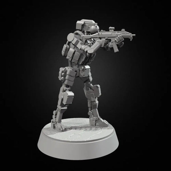 50mm Modern Robot Warrior, 3 Figures, Resin Model Figure Kit, Unassembled and Unpainted