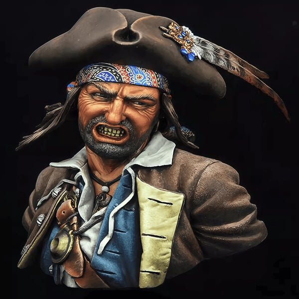 1/9 Napoleonic 18th Century Pirate, 3 Figures, Resin Model Bust Kit, Unassembled and Unpainted