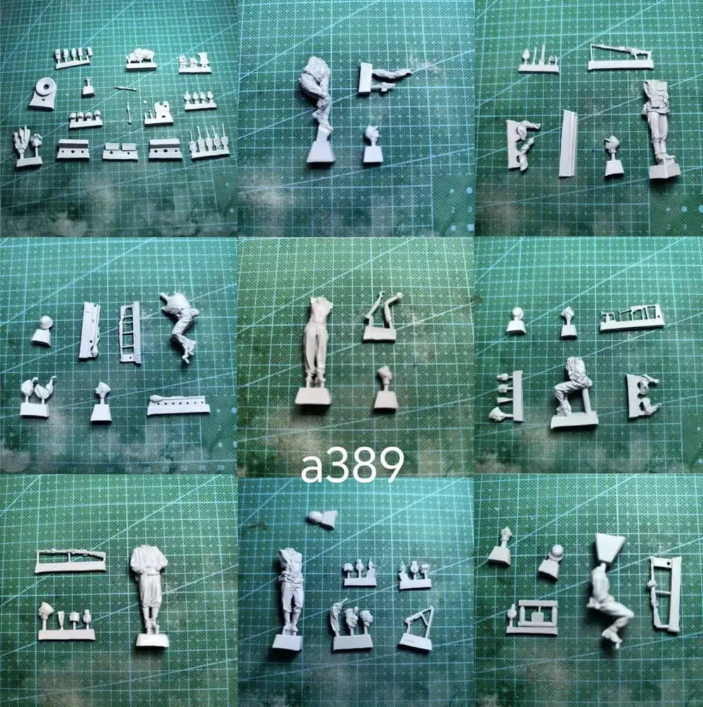 1/35 WWII German Halftrack, 9 Figures, Resin Model Figure Kit, Unassembled and Unpainted