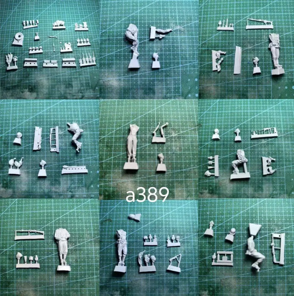1/35 WWII German Halftrack, 9 Figures, Resin Model Figure Kit, Unassembled and Unpainted