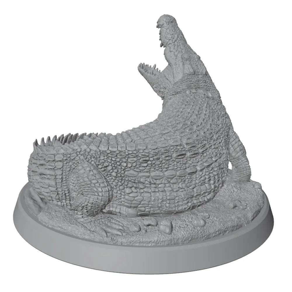 Crocodile with Open Mouth, Resin Model Creature Kit, Wildlife Theme, Unassembled and Unpainted
