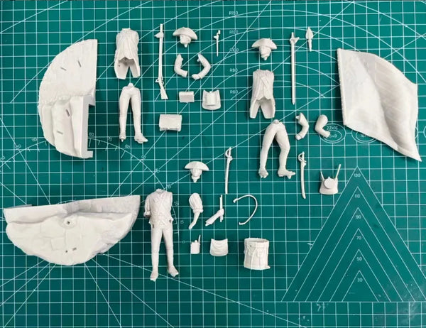 1/24 American Revolutionary War Soldiers, 5 Figures, Resin Model Figure Kit, Military Theme, Unassembled and Unpainted