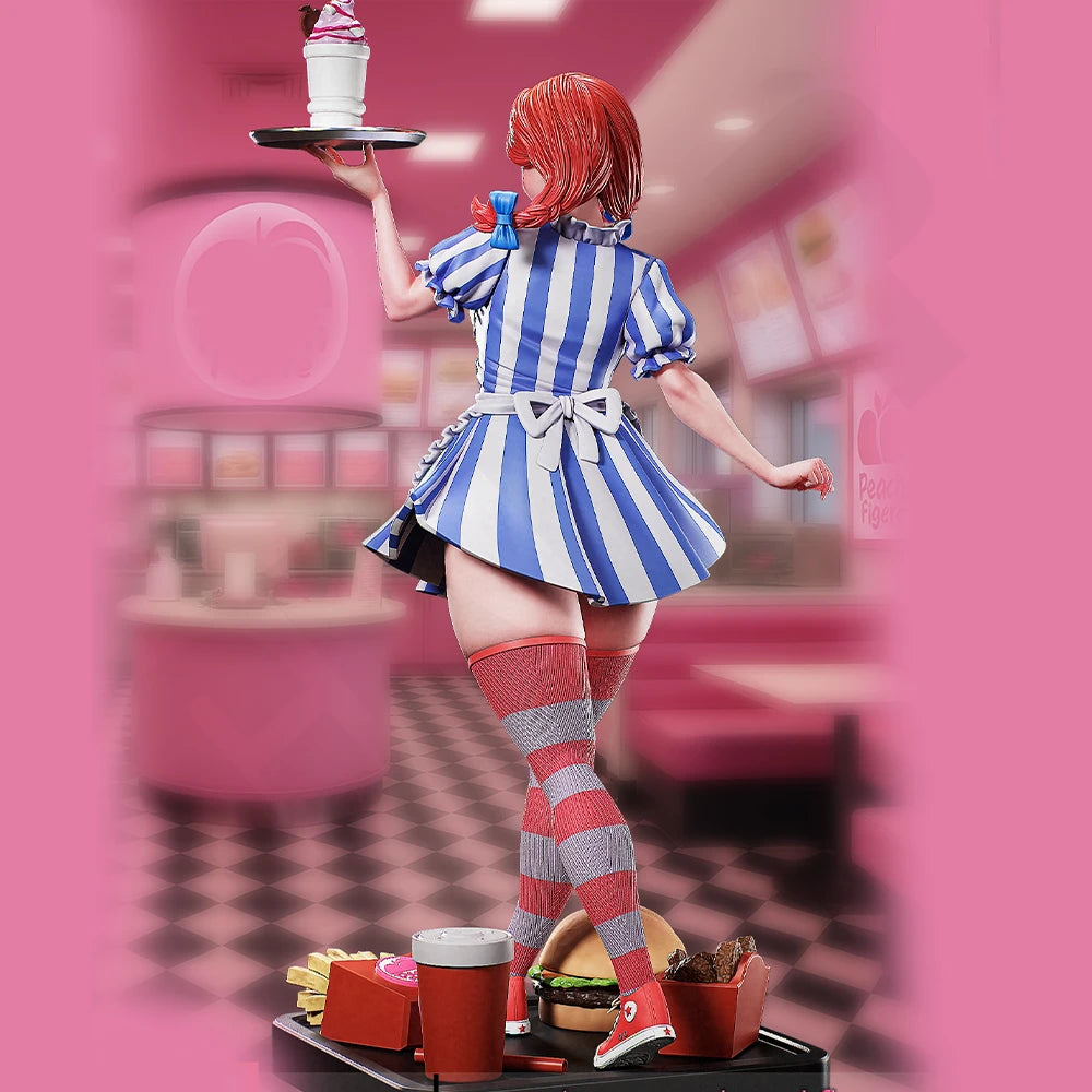 1/24 Waitress Maid, Resin Model Figure Kit, Anime Theme, Unassembled and Unpainted