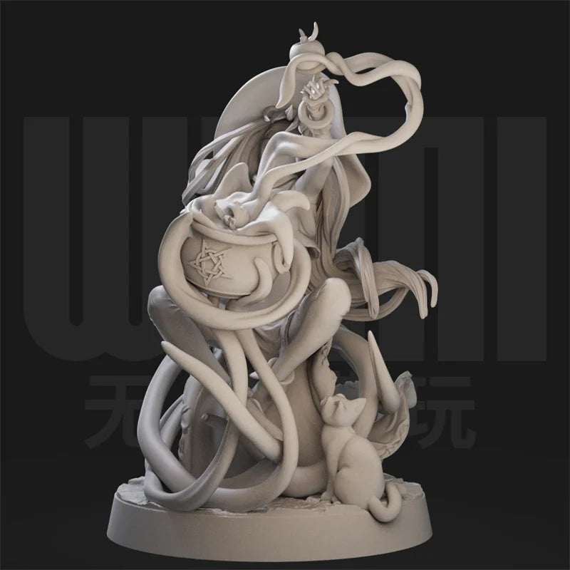 1/18 Anime Witch, 3 Figures, Resin Model Figure Kit, Anime Theme, Unassembled and Unpainted