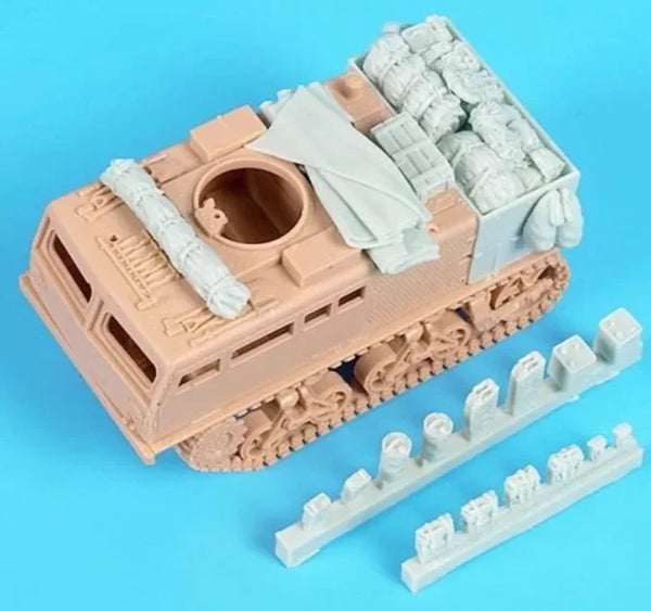 1/72 WWII Vehicle Stowage Accessories, Resin Model Accessory Kit, Unpainted