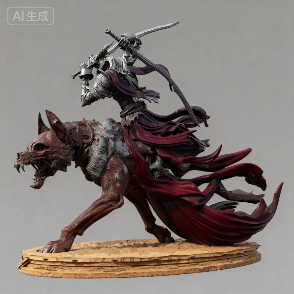 110mm Winged Demonic Warrior, Resin Model Figure Kit, Fantasy Theme, Unassembled and Unpainted
