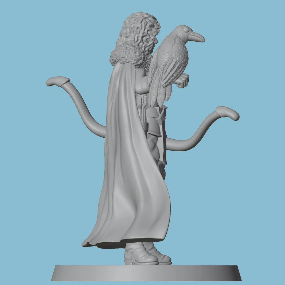 75mm Medieval Archer with Bird, Resin Model Figure Kit, Unassembled and Unpainted