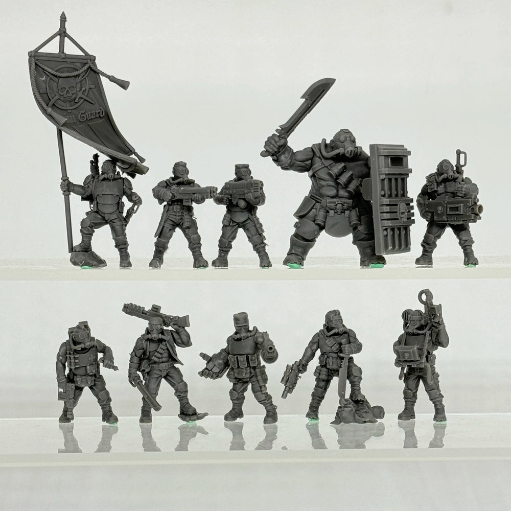 Dark Fantasy Guard Hunters, 25 Figures, Resin Model Figure Kit, Fantasy Theme, Unassembled and Unpainted