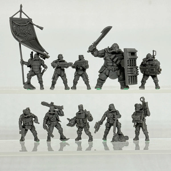 Dark Fantasy Guard Hunters, 25 Figures, Resin Model Figure Kit, Fantasy Theme, Unassembled and Unpainted