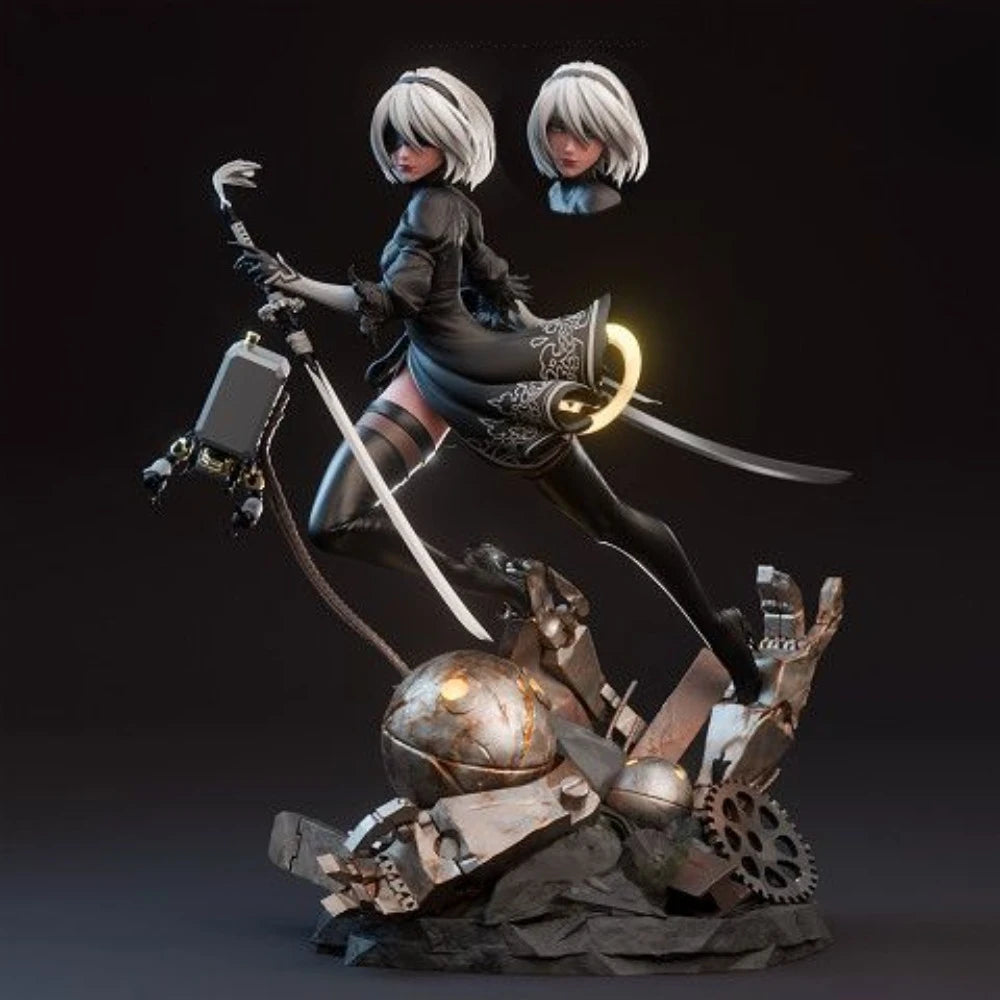 YoRHa Android Soldier, Resin Model Figure Kit, Anime Theme, Unassembled and Unpainted