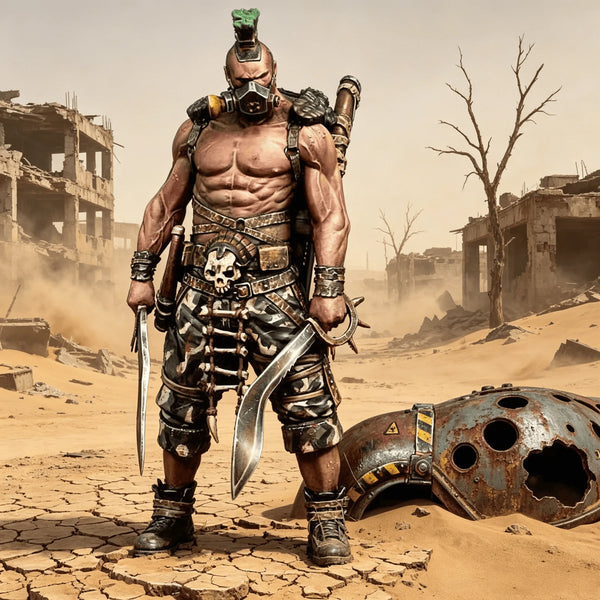 1/24 Wasteland Barbarian Warrior, Resin Model Figure Kit, Sci-Fi Theme, Unassembled and Unpainted