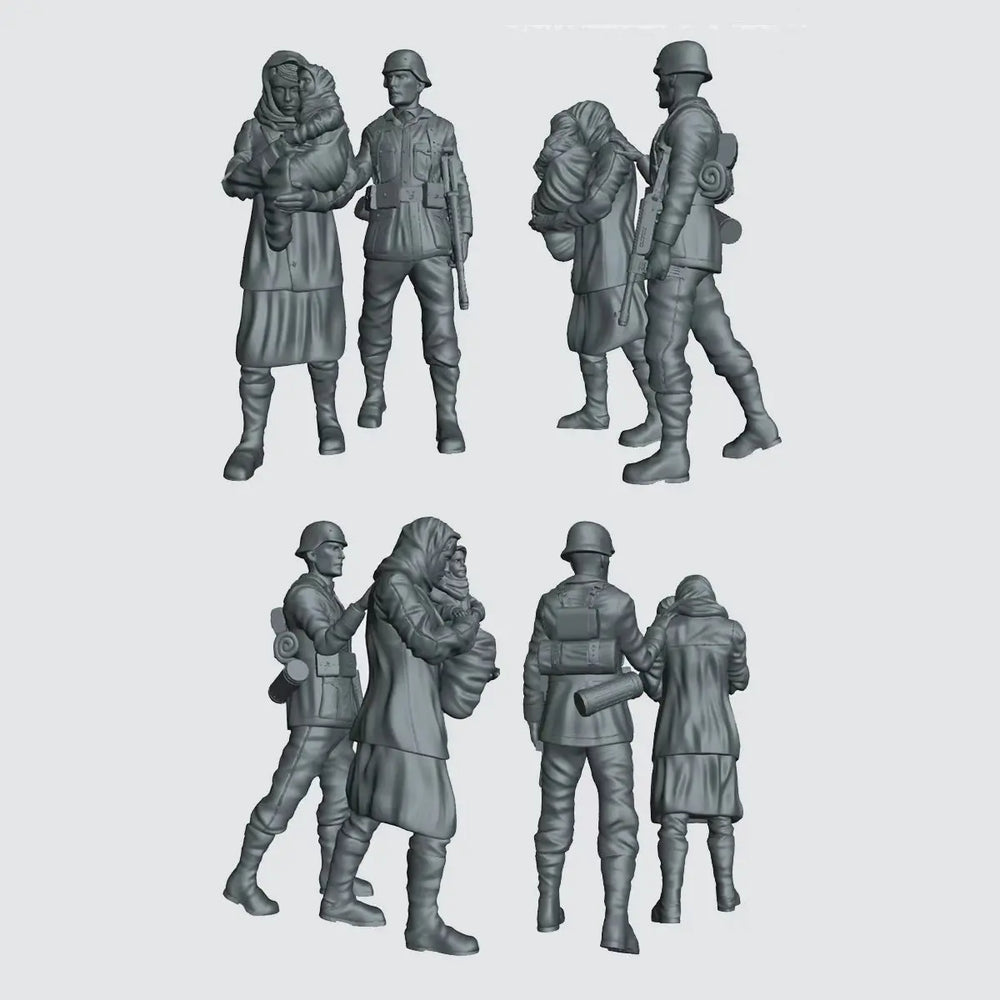 1/35 WWII German Urban Soldiers, 8 Figures, Resin Model Figure Kit, Unassembled and Unpainted