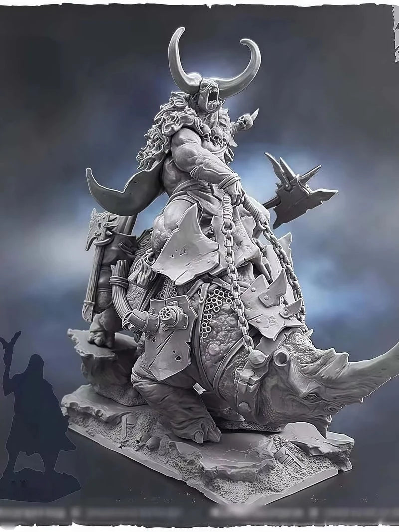 110mm Beast Warrior, Resin Model Figure Kit, Fantasy Theme, Unassembled and Unpainted