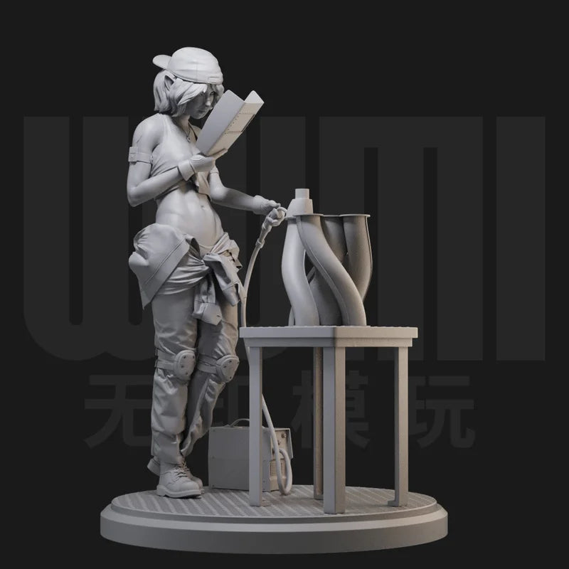1/24 Female Mechanic, Resin Model Figure Kit, Unassembled and Unpainted