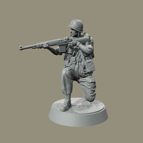 50mm Vietnam War U.S. Soldiers, 3 Figures, Resin Model Figure Kit, Unassembled and Unpainted