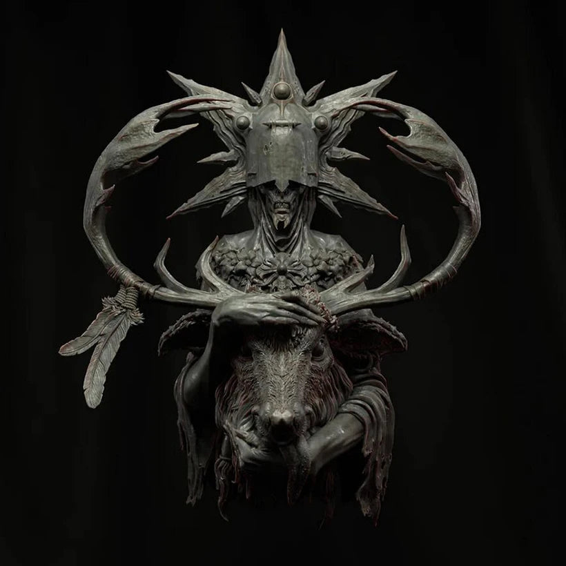 1/10 Demonic Horned Creature, Resin Model Bust Kit, Fantasy Theme, Unassembled and Unpainted