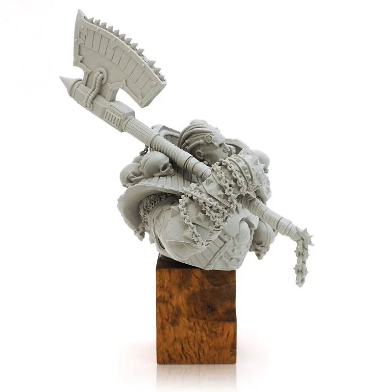 1/8 Grimdark Armored Warriors, 4 Figures, Resin Model Bust Kit, Fantasy Theme, Unassembled and Unpainted