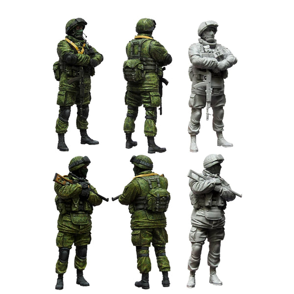 1/35 Modern Russian Combat Infantry in Digital Camouflage, 6 Figures, Resin Model Figure Kit, Unassembled and Unpainted