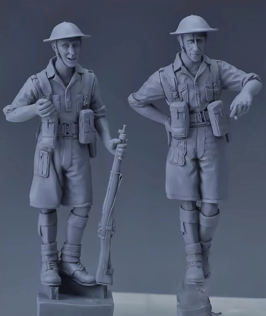 WWII British/Australian Soldier North Africa Slouch Hat 1/35 Resin Figure Kit - resin model view 2