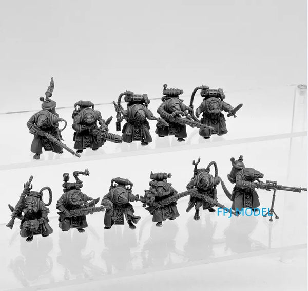 28mm Grimdark Horned Demons, 10 Figures, Resin Model Figure Kit, Fantasy Theme, Unassembled and Unpainted