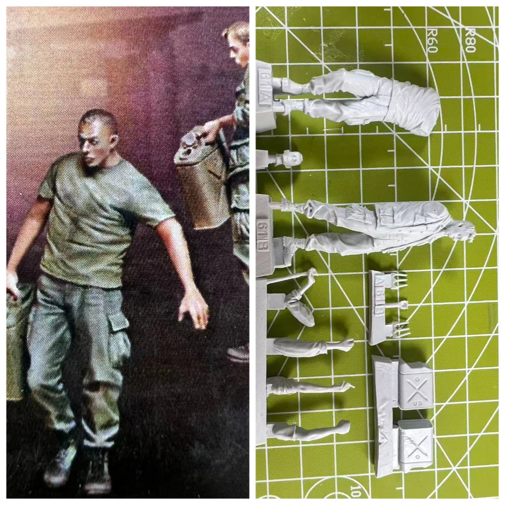 1/35 Modern US Army Tank Refueling Officer, 2 Figures, Resin Model Figure Kit, Unassembled and Unpainted
