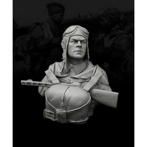 1/10 Cold War Soviet Paratrooper, Resin Model Bust Kit, Unassembled and Unpainted