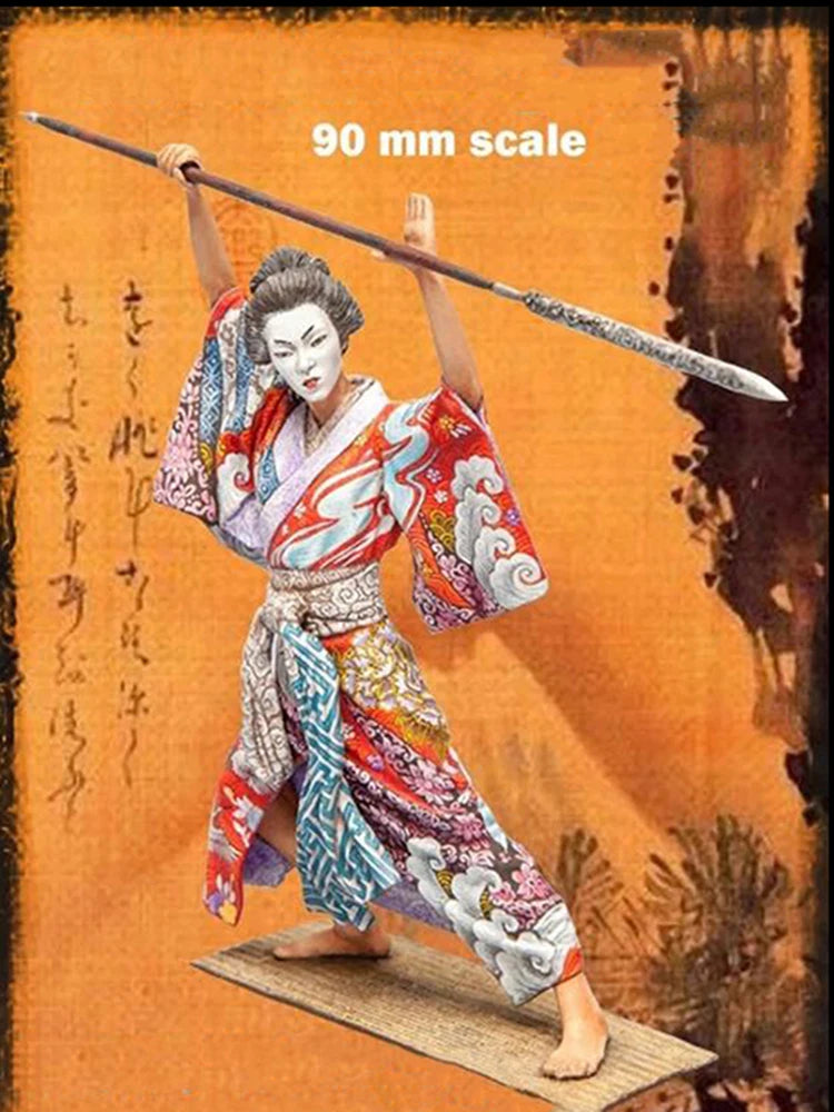 90mm Ancient Samurai Warrior, Resin Model Figure Kit, Unassembled and Unpainted