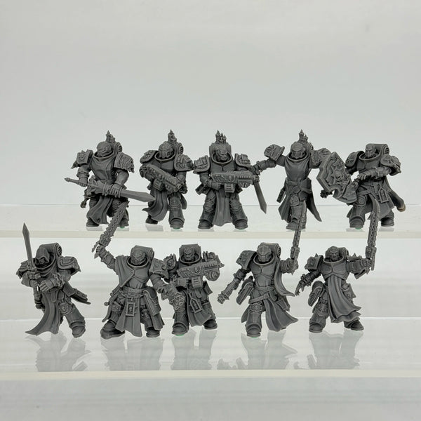 Crusaders, 14 Figures, Resin Model Figure Kit, Sci-Fi Theme, Unassembled and Unpainted