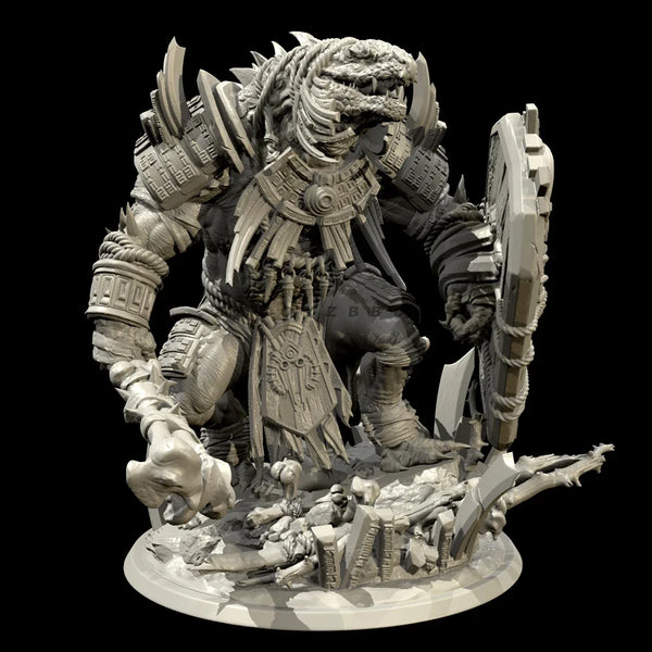 75mm Demonic Warrior with Spiked Armor and Crown, Resin Model Figure Kit, Fantasy Theme, Unassembled and Unpainted