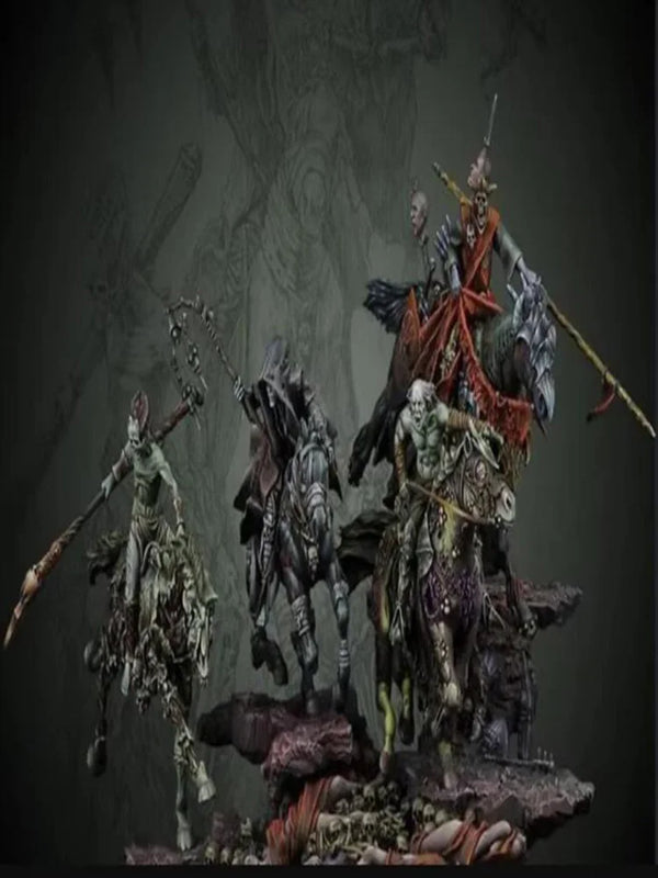 1/32 Four Horsemen of the Apocalypse, 4 Figures, Resin Model Figure Kit, Mythology Theme, Unassembled and Unpainted