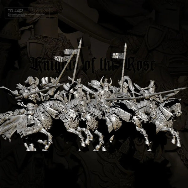 38mm Medieval Knights, 6 Figures, Resin Model Figure Kit, Unassembled and Unpainted