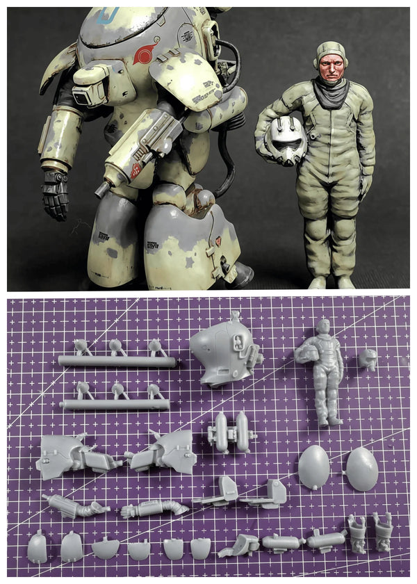 1/35 Maschinen Krieger Mecha Suit, 3 Figures, Resin Model Vehicle Kit, Sci-Fi Theme, Unassembled and Unpainted