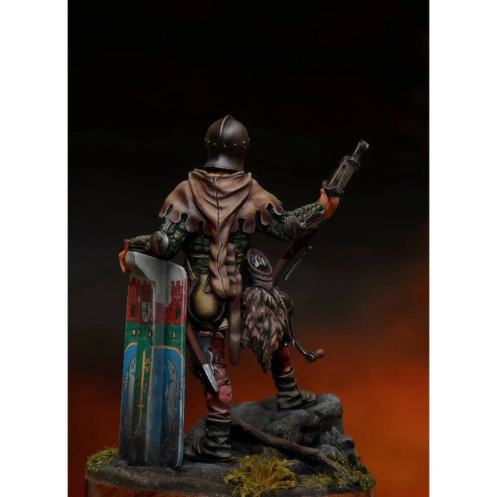 54mm Medieval European Crossbowman, Resin Model Figure Kit, Unassembled and Unpainted