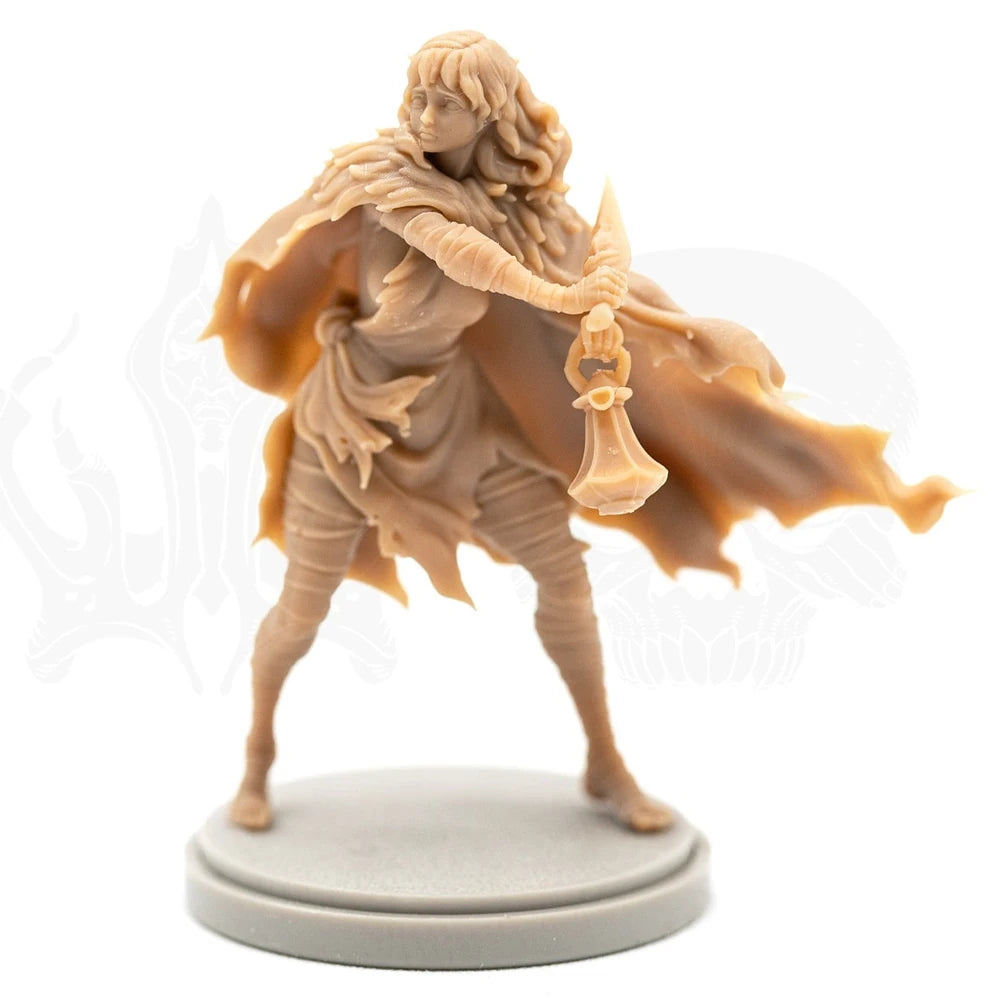 38mm Sorceress Wielding Mystical Balance, Resin Model Figure Kit, Fantasy Theme, Unassembled and Unpainted