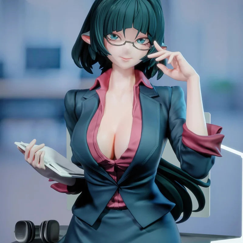 180mm Female Secretary, Resin Model Figure Kit, Anime Theme, Unassembled and Unpainted