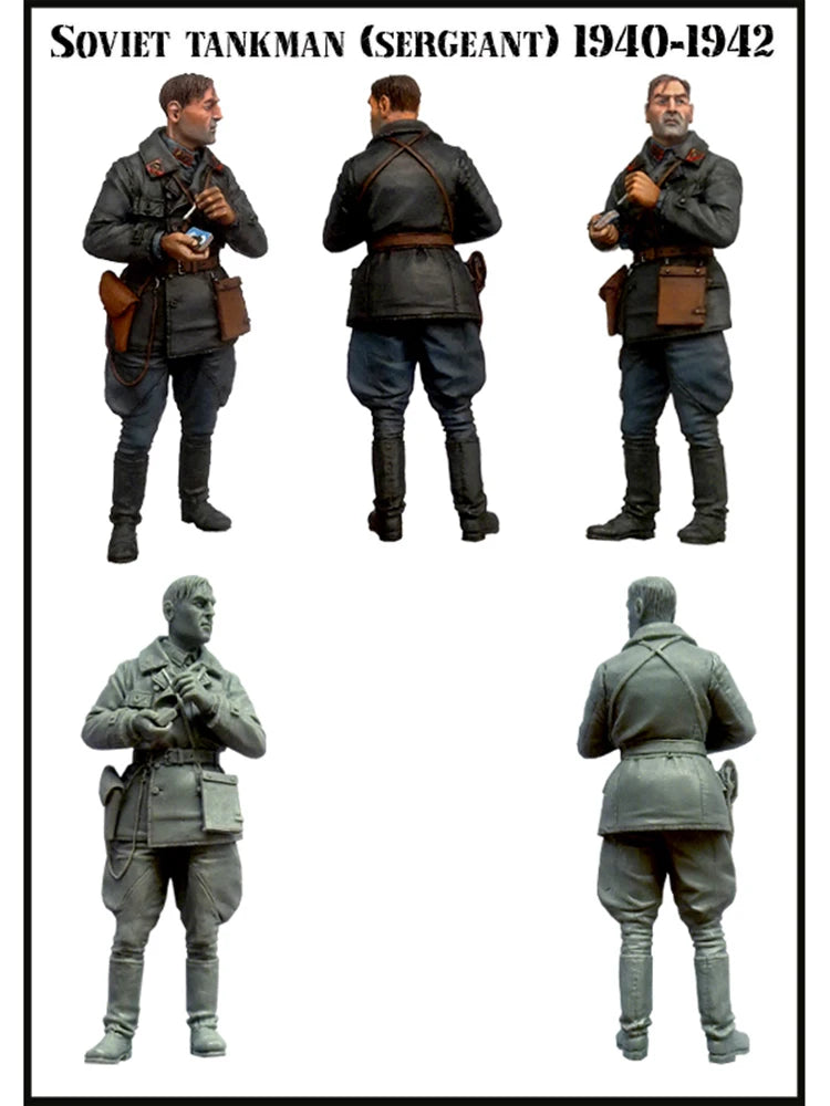 1/35 WWII Soviet Tank Sergeant, Resin Model Figure Kit, Unassembled and Unpainted