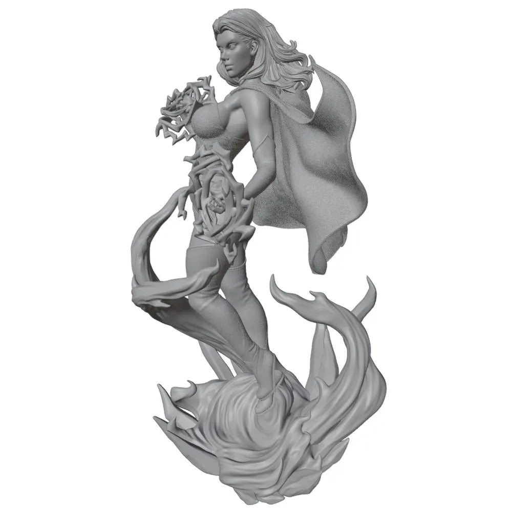 75mm Sorceress with Magical Roses, Resin Model Figure Kit, Unassembled and Unpainted