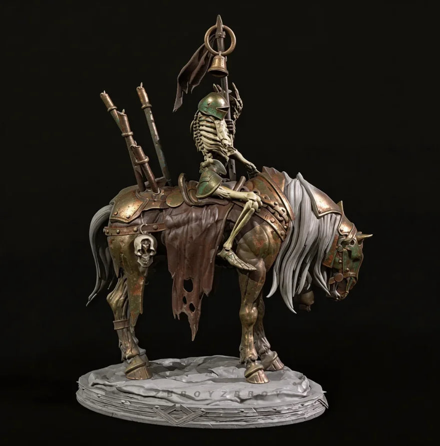 110mm Medieval Mounted Cavalry, Resin Model Figure Kit, Unassembled and Unpainted
