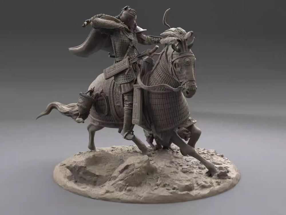 1/24 Medieval Cavalry Warriors, 3 Figures, Resin Model Diorama Kit, Unassembled and Unpainted