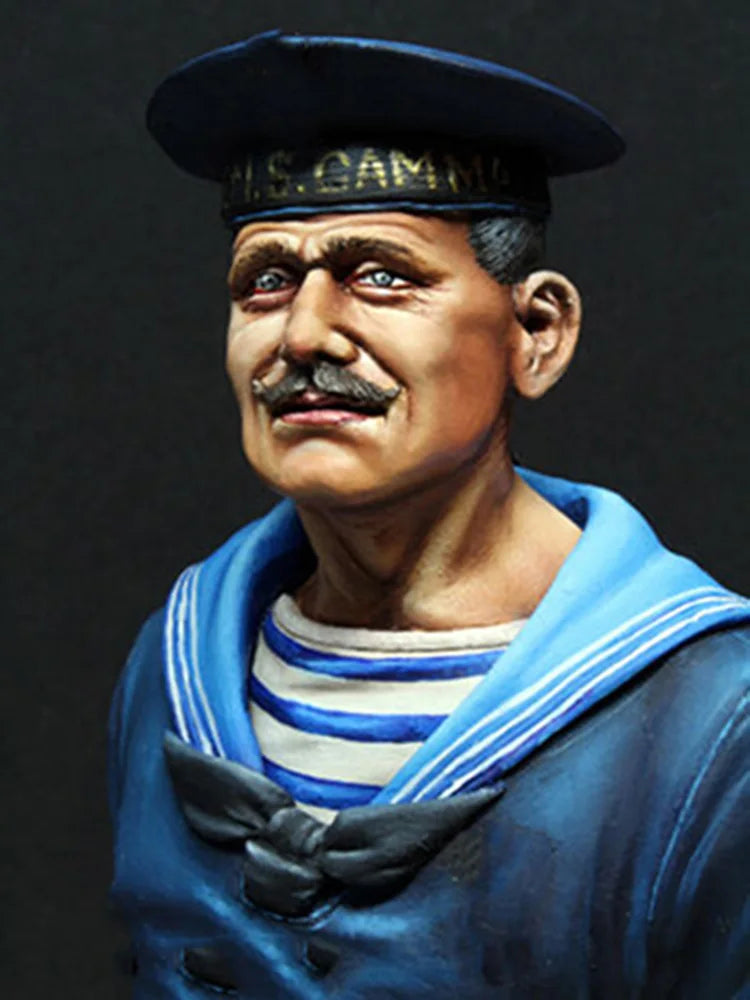 1/10 WWI Naval Officer, Resin Model Bust Kit, Unassembled and Unpainted