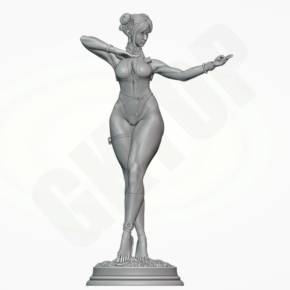 1/24 Chun-Li Fighting Stance, Resin Model Figure Kit, Anime Theme, Unassembled and Unpainted