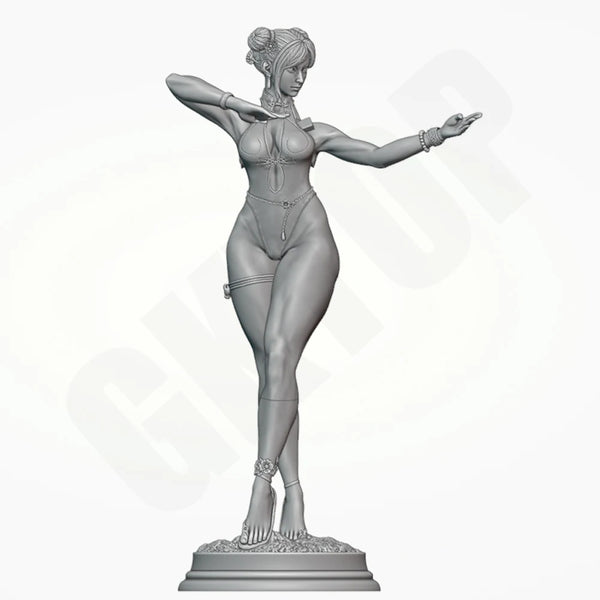 1/24 Chun-Li Fighting Stance, Resin Model Figure Kit, Anime Theme, Unassembled and Unpainted